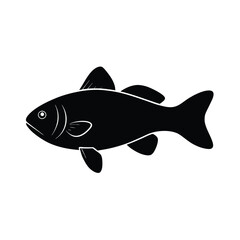 Kribensis Fish Silhouette Vector Art Illustration and Kribensis Fish Black Color Design