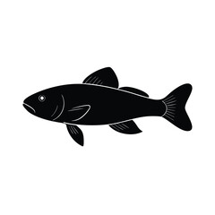 Kribensis Fish Silhouette Vector Art Illustration and Kribensis Fish Black Color Design