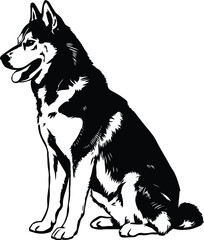 Siberian Husky dog Silhouette