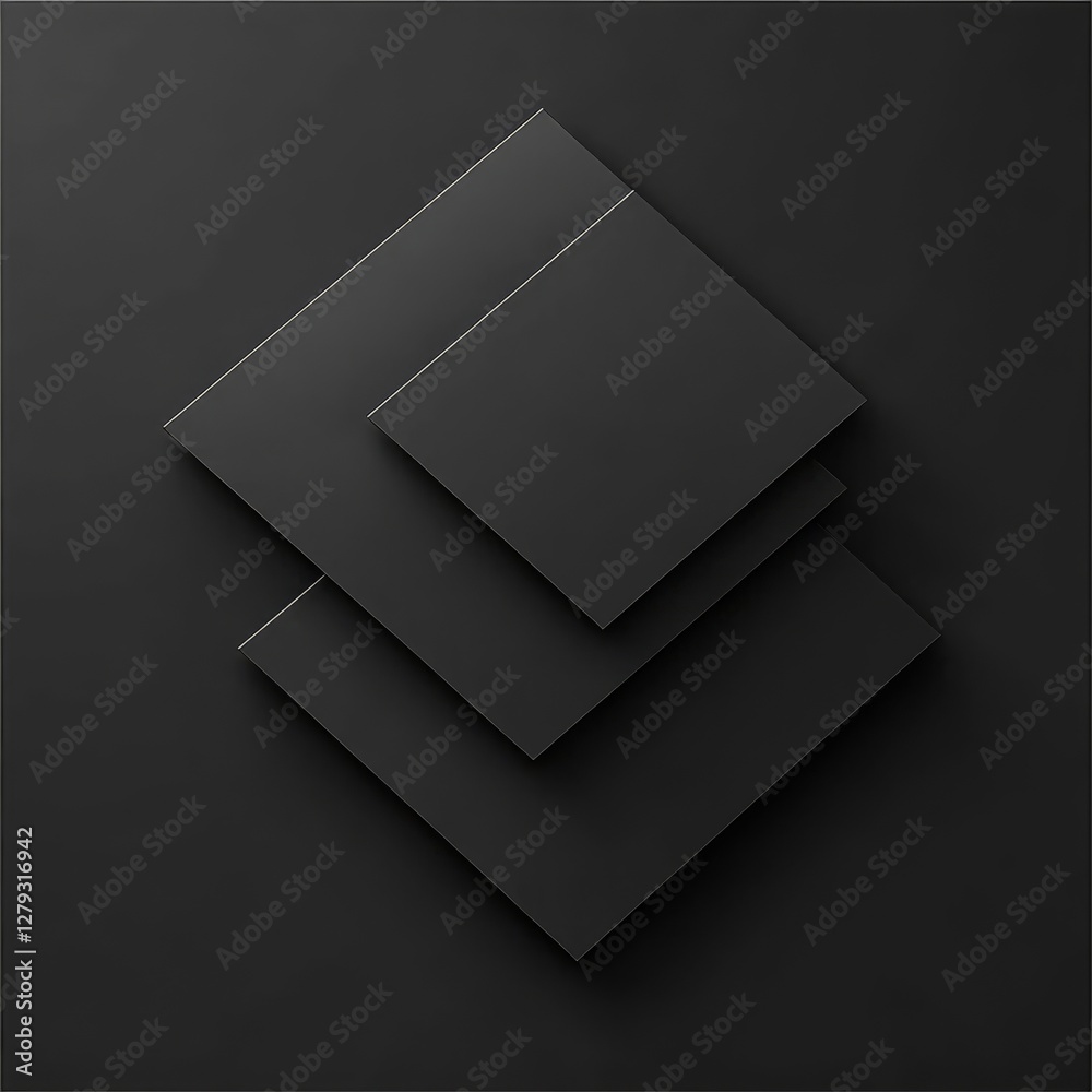 Aufkleber Geometric Minimalism: Dark Squares with Subtle Shadows Creating Depth and Simplicity