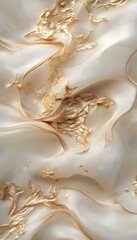 Detailed view of beige fabric with intricate golden embellishments