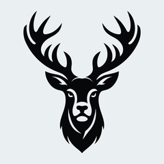 Majestic Stag Head Vector Silhouette