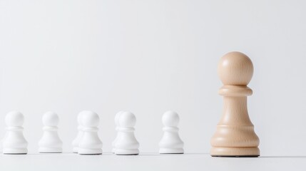 Leader, team, strategy, chess, pieces, white, background, business
