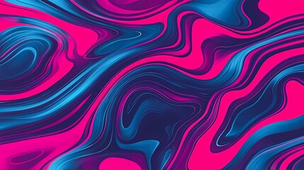 Fototapeta premium Vivid abstract waves in blue and pink create a dynamic visual experience.