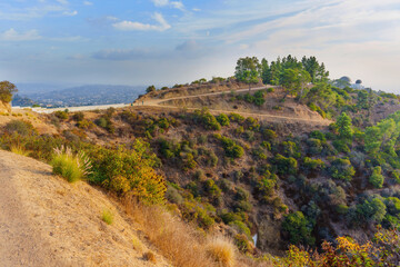 Fototapeta premium Scenic Pathway near Griffith Observatory with Lush Hillside