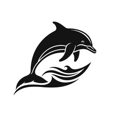 dolphin isolated on white background vector illustration