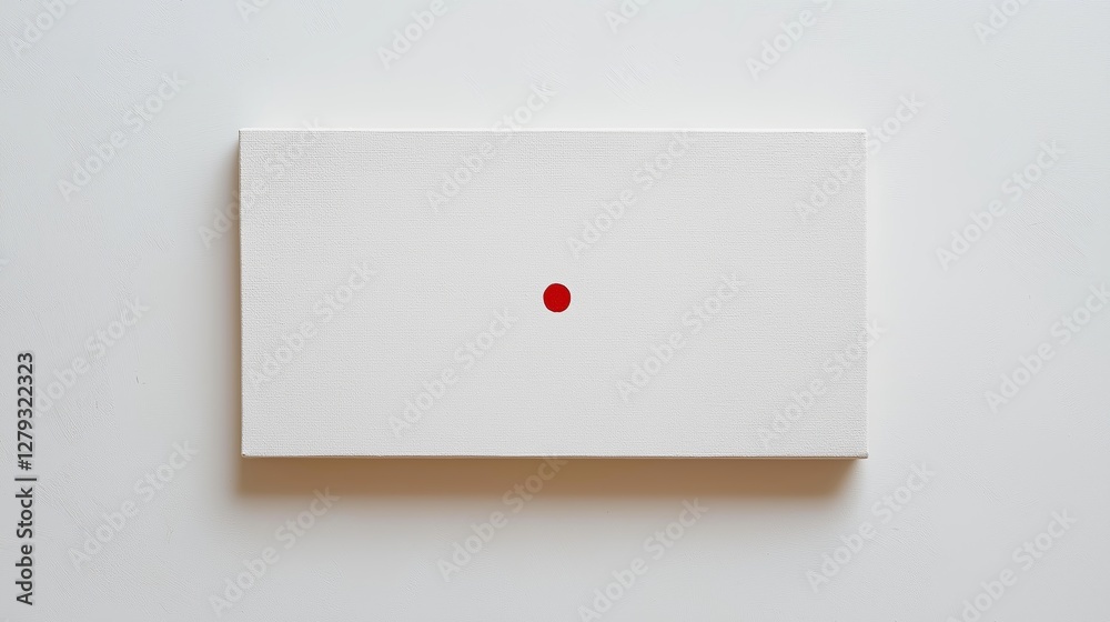 Poster A blank white canvas with a single tiny red dot in the center.