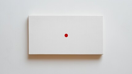 A blank white canvas with a single tiny red dot in the center.