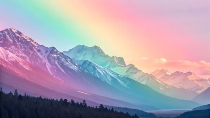 Obraz premium Vibrant holographic gradient with smooth pastel tr