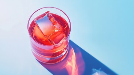 Negroni Cocktail with Gin and Vermouth in Trendy Style 