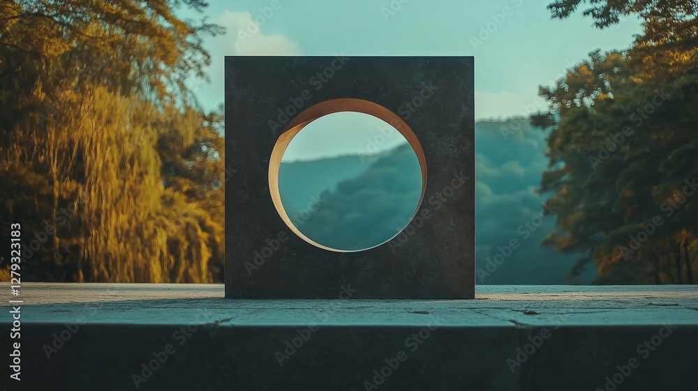 Poster A circle and a square perfectly aligned in the center of the frame