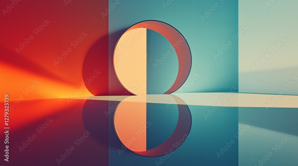 Poster A circle and a square perfectly aligned in the center of the frame