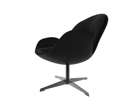 Lounge Chair with Curved Design isolated on background. 3d rendering - illustration