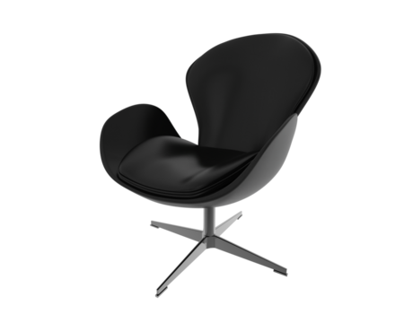 Lounge Chair with Curved Design isolated on background. 3d rendering - illustration