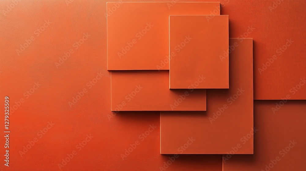 Poster a composition of minimalist shapes in a single bold color