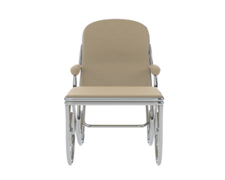 Ornate Metal-Framed Reclining Lounge Chair isolated on background. 3d rendering - illustration
