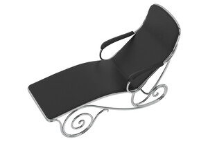 Ornate Metal-Framed Reclining Lounge Chair isolated on background. 3d rendering - illustration