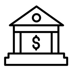 Stock Exchange Building Vector Line Icon Design