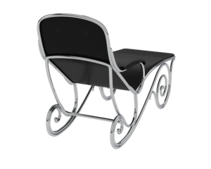 Ornate Metal-Framed Reclining Lounge Chair isolated on background. 3d rendering - illustration