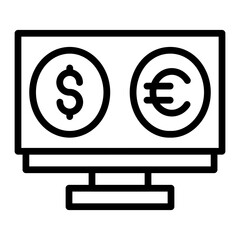 Currency Exchange Vector Line Icon Design