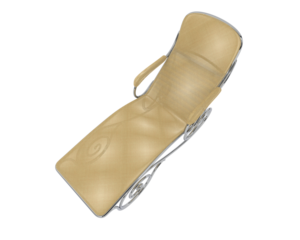 Ornate Metal-Framed Reclining Lounge Chair isolated on background. 3d rendering - illustration