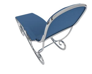 Ornate Metal-Framed Reclining Lounge Chair isolated on background. 3d rendering - illustration