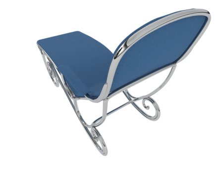 Ornate Metal-Framed Reclining Lounge Chair isolated on background. 3d rendering - illustration