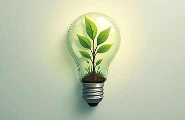 World environment day concept tree grows in lightbulb. Eco-friendly environment. Sustainable energy, nature conservation, environmental protection. Promoting ecological awareness, green energy
