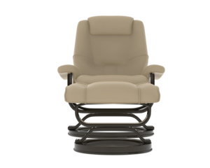 Ornate Metal-Framed Reclining Lounge Chair isolated on background. 3d rendering - illustration