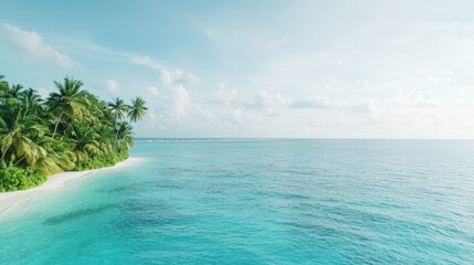 Fototapeta premium Tropical Island Beach Paradise - Calm Ocean Shore