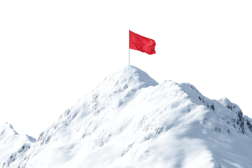 swiss flag on the top of mountain isolated on white background.PNG
