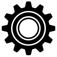 gear black silhouette vector, Simple silhouette Design vector icon with white background. 