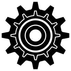 gear black silhouette vector, Simple silhouette Design vector icon with white background. 