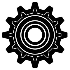 gear black silhouette vector, Simple silhouette Design vector icon with white background. 