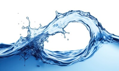 Dynamic splash of clean blue water