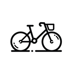 Fototapeta premium Bicycle Eco Transport Outline Icon Isolated On White Background