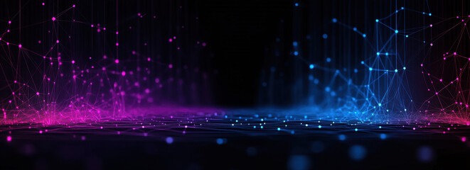 Abstract digital connection dots and lines. Technology background. Network connection structure. Plexus effect. 3d 
