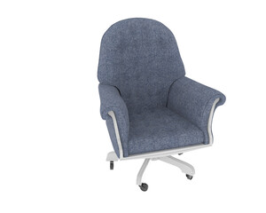 Fototapeta premium Plush Executive Office Chair with Rolling Base isolated on background. 3d rendering - illustration