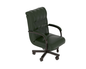 Plush Executive Office Chair with Rolling Base isolated on background. 3d rendering - illustration