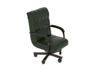 Plush Executive Office Chair with Rolling Base isolated on background. 3d rendering - illustration