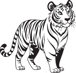 Obraz premium vector illustration of a tiger and tiger vector illustration