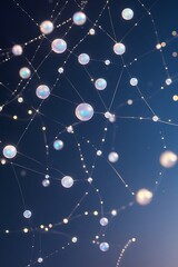 Futuristic Glowing Spheres with Light Connections &ndash; Sci-Fi Digital Art