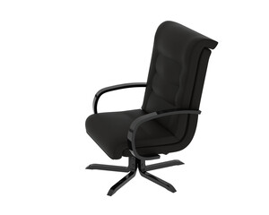 Plush Executive Office Chair with Rolling Base isolated on background. 3d rendering - illustration