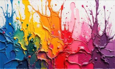 Vibrant splash of colorful paint