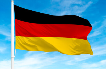 Flagpole with the flag of Germany 3D Rendering