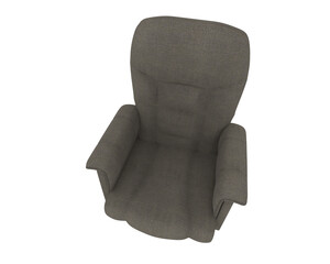 Plush Executive Office Chair with Rolling Base isolated on background. 3d rendering - illustration