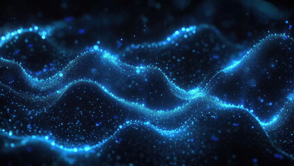 Futuristic blue neural network rendered with DOF 
