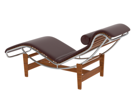 Modern Reclining Chaise Lounge isolated on background. 3d rendering - illustration