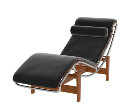 Modern Reclining Chaise Lounge isolated on background. 3d rendering - illustration