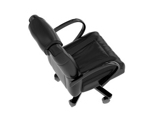 Executive Office Chair with Metal Armrests isolated on background. 3d rendering - illustration